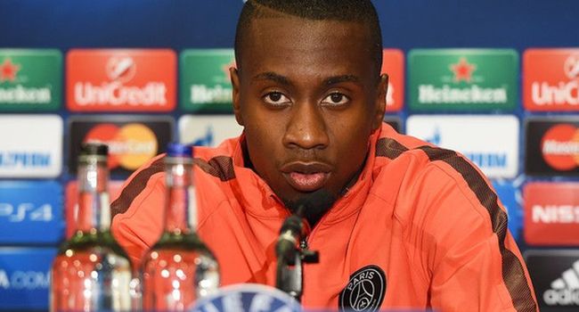 epa04656432 Paris Saint-Germain's Blaise Matuidi speaks during a press conference in London, Britain, 10 March 2015. PSG will face Chelsea FC in the UEFA Champions League Round of 16 second leg soccer match on 11 March 2015. EPA/ANDY RAIN